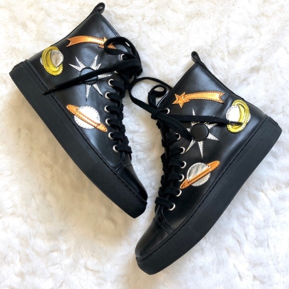 Katy Perry Collections Shoes - NEW Katy Perry Jupiter Black Leather High Sneakers